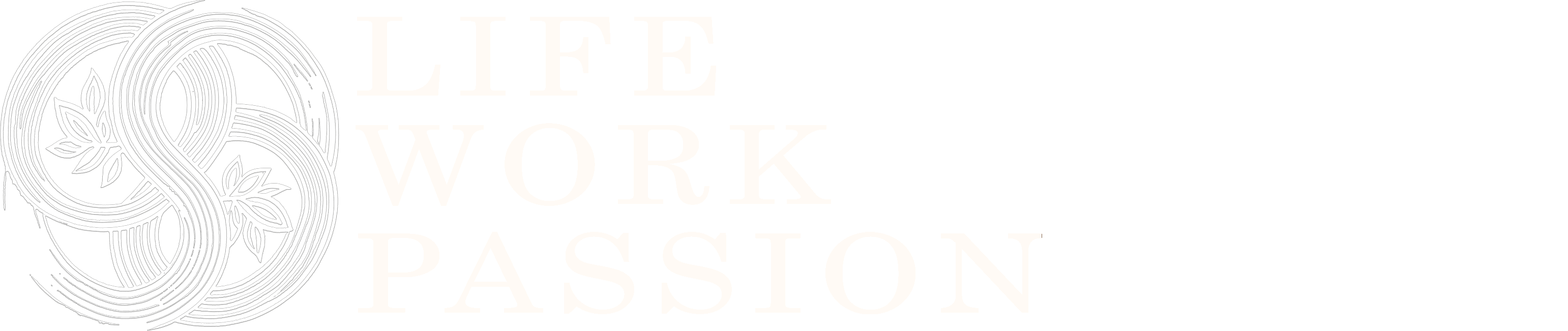 LifeWorkPassion.com Logo in white